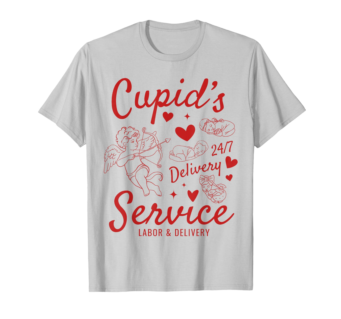 Cute Cupid's Service Labor and Delivery Nurse Valentine T-Shirt