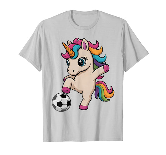 Cute Unicorn Soccer Just Girl Who Loves Kickin' Coach Mama T-Shirt