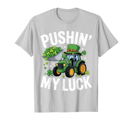 Pushing My Luck Tractor St Patricks Day Boys Toddler Kids T-Shirt