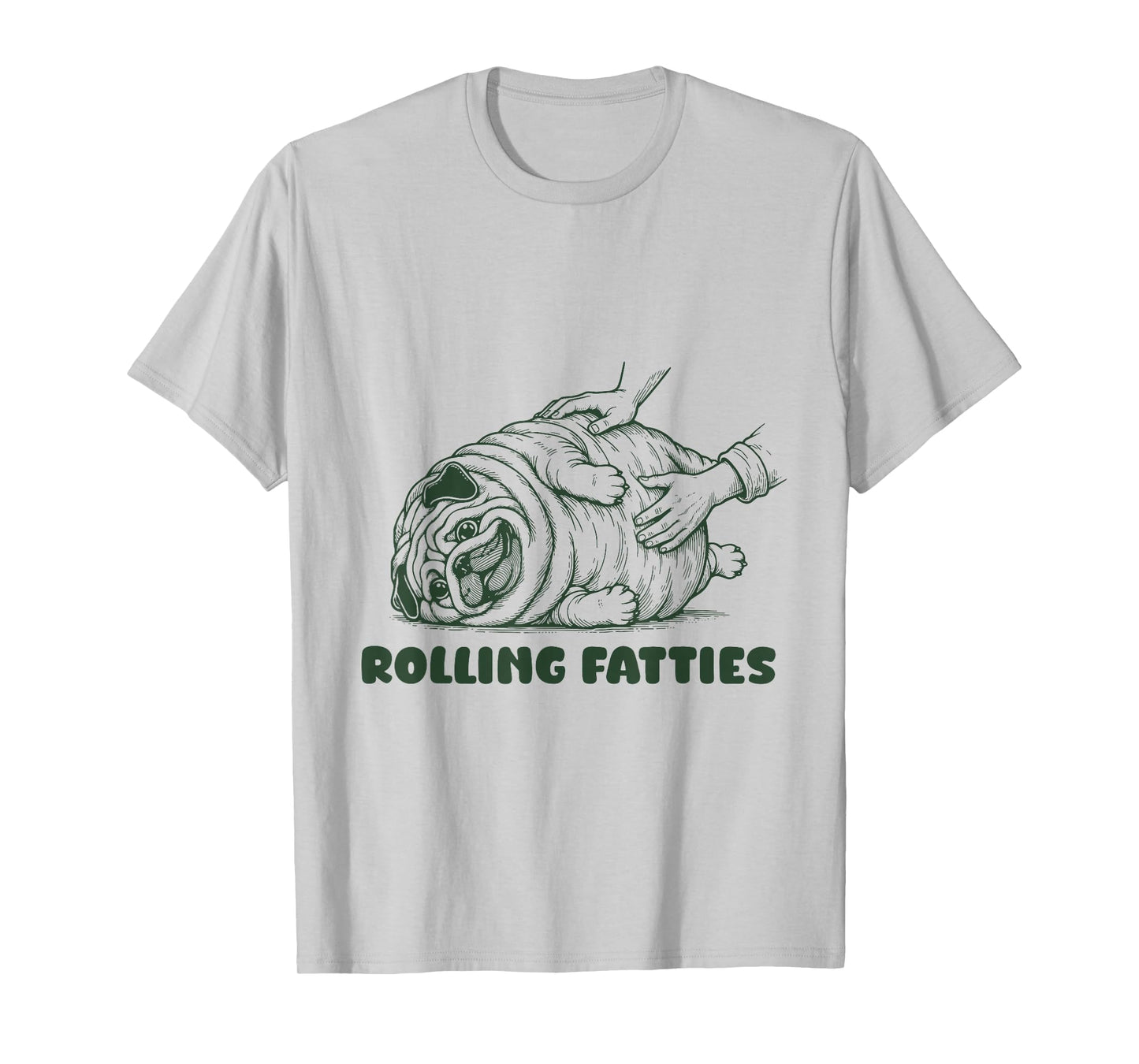 Rolling Fatties Pug Funny Cute Pug Lover T-Shirt