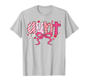 Aunt Valentine Heart Auntie Valentines Day Coquette Bow T-Shirt