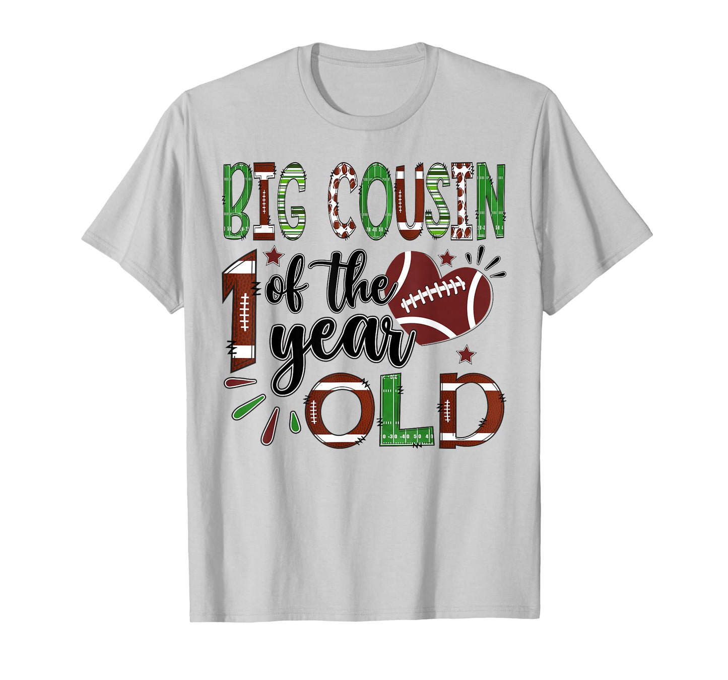 Big Cousin of The 1 Year Old Football 1st Birthday Boy T-Shirt