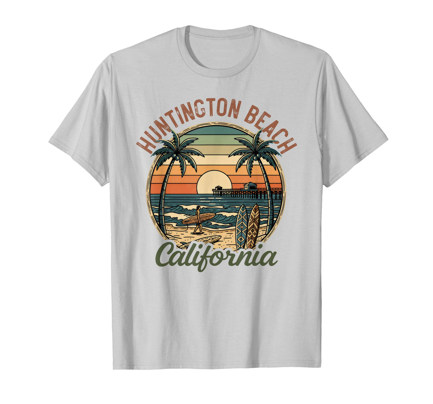 Huntington Beach California Los Angeles Surfer Vintage Gifts T-Shirt