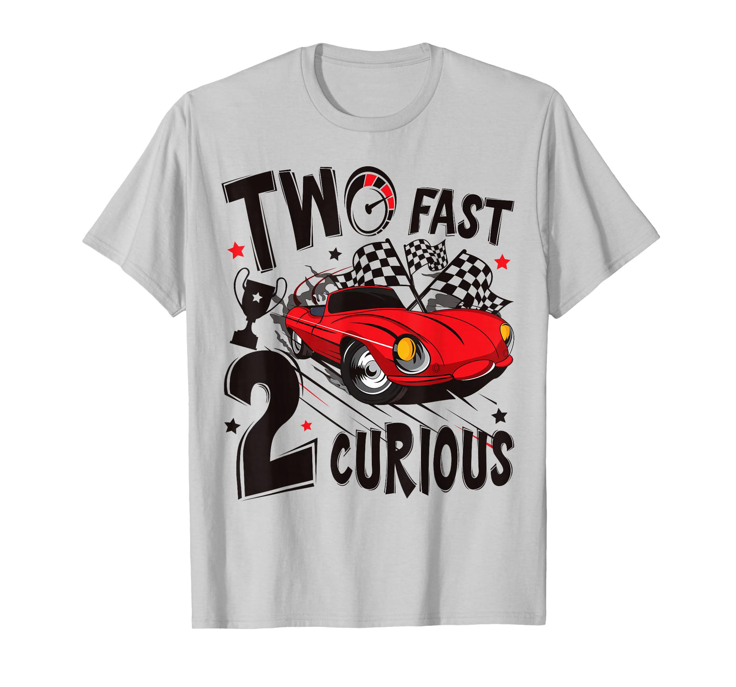 Two Fast 2 Curious Racing 2nd Birthday 2yr Year Old T-Shirt