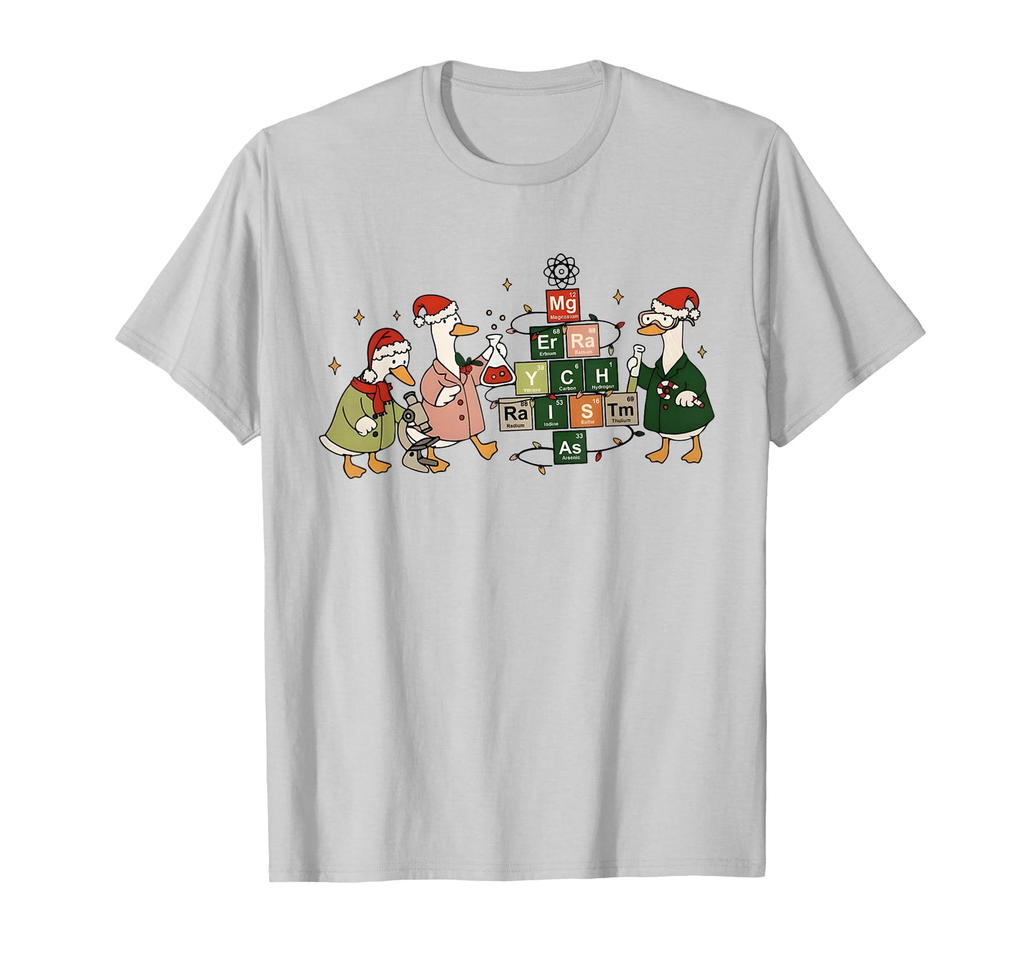 Merry Chemistmas Goose Chemistry Christmas Science Teacher T-Shirt