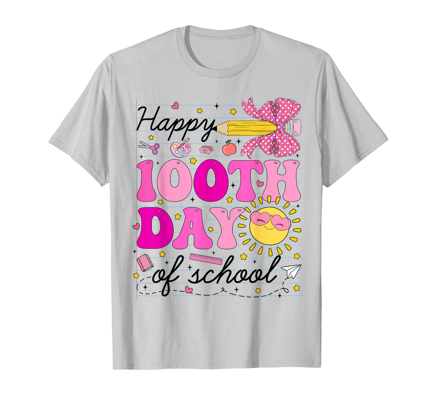 Happy 100 Days of School Coquette 100th Day Teachers Girls T-Shirt