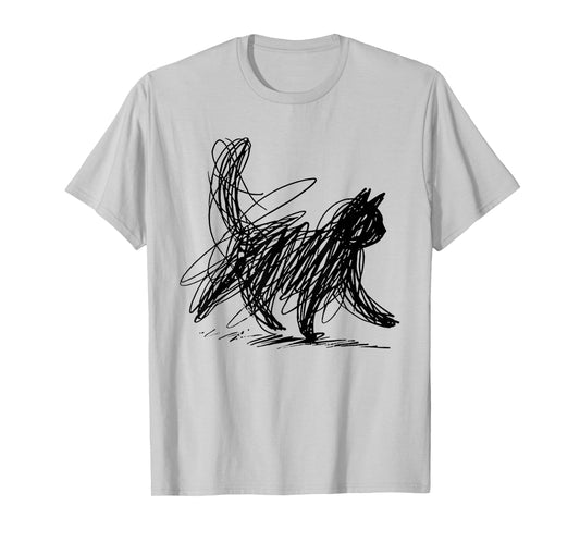 Abstract Scribble cat T-Shirt