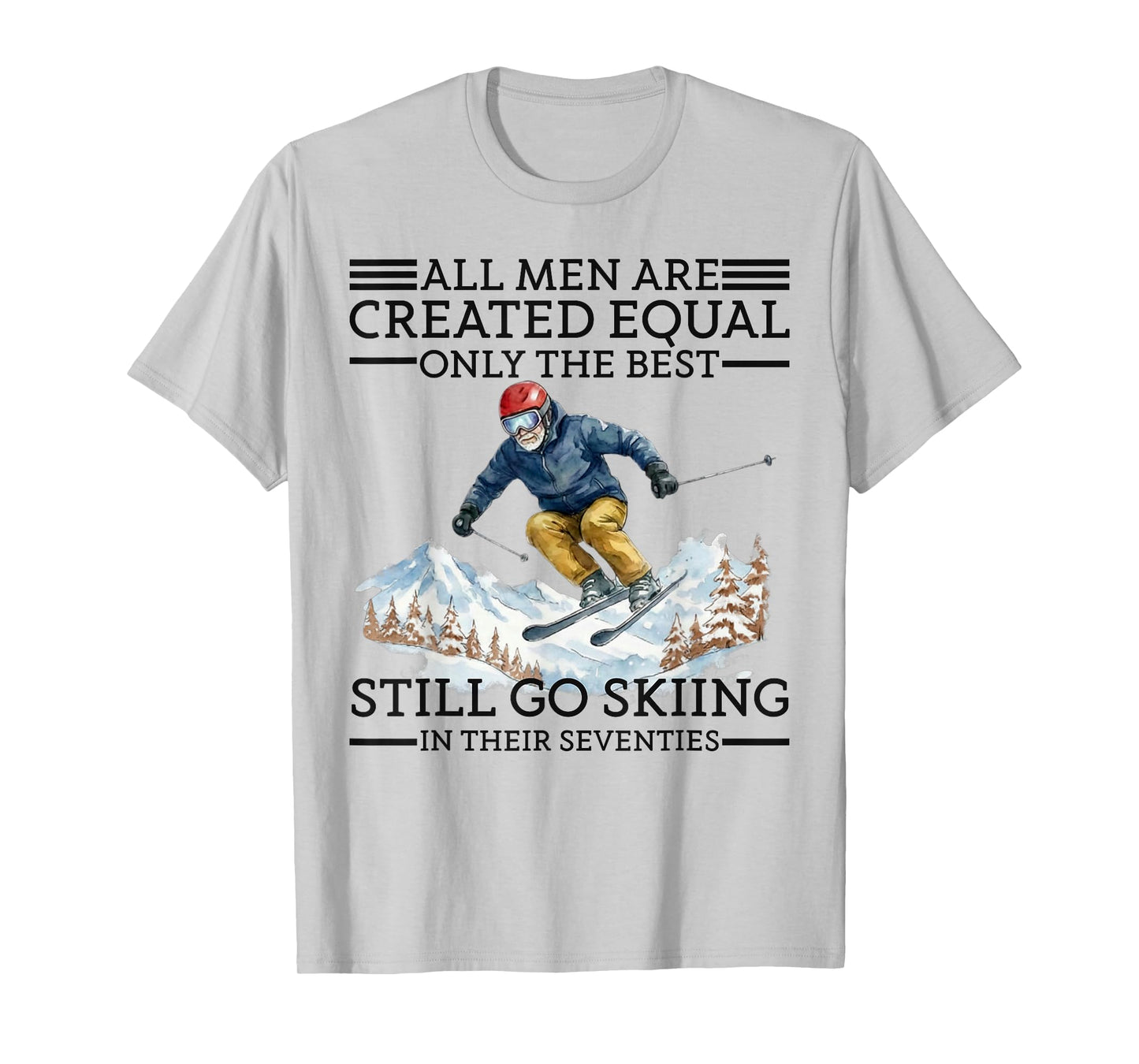 70th Birthday Skier Gifts Man 70 Years Old Skiing Lover T-Shirt