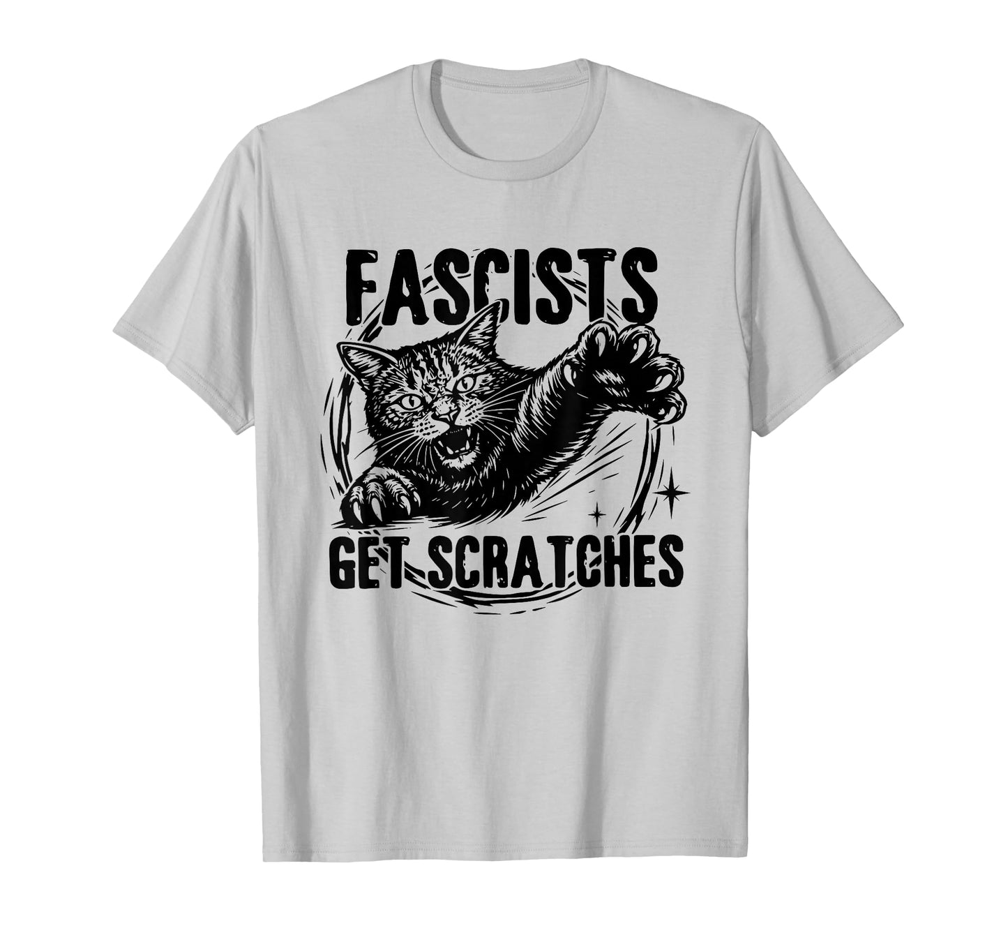 Vintage Black Cats Against Fascists Get Scratches T-Shirt