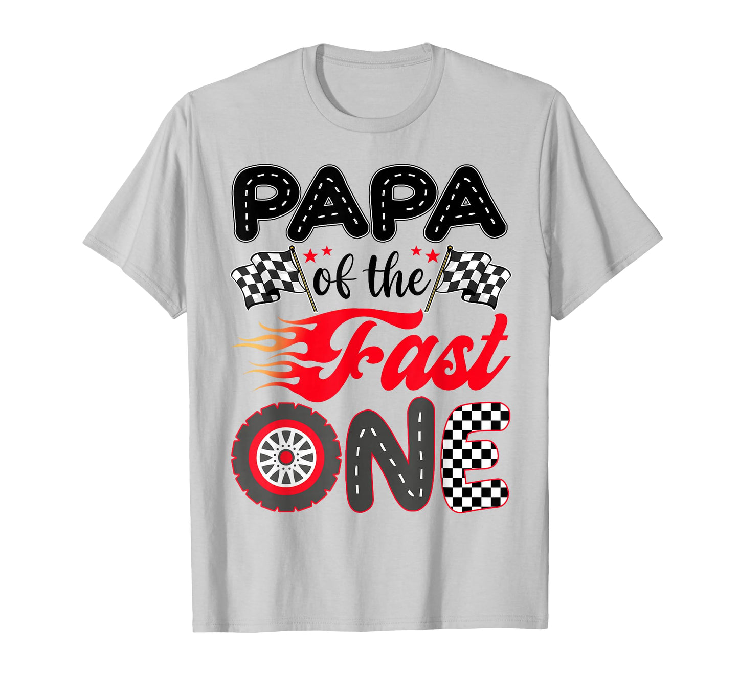 Papa of The Fast One Birthday 1st Race Car Family T-Shirt