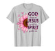 Christian Faith God Chose Me Jesus Saved Me Pink Sunflower T-Shirt