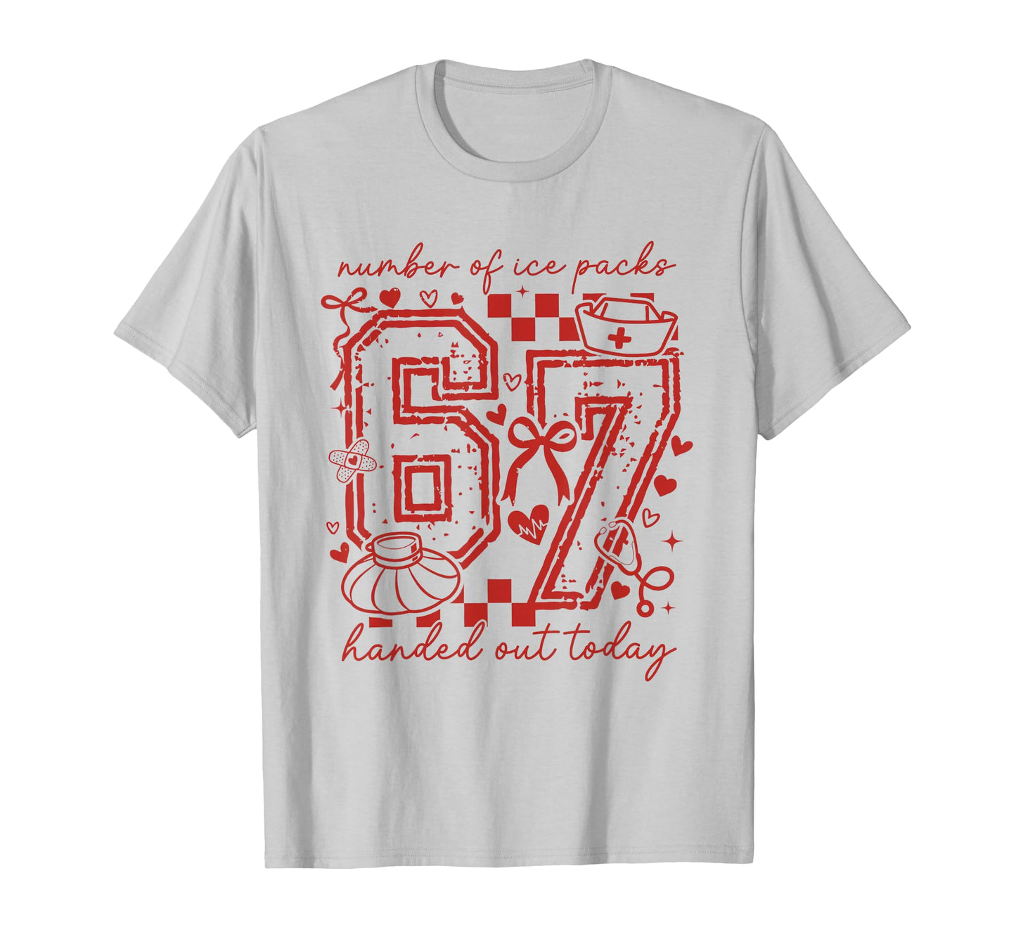 Coquette 67 School Nurse Valentine's Day Elementary Nursing T-Shirt