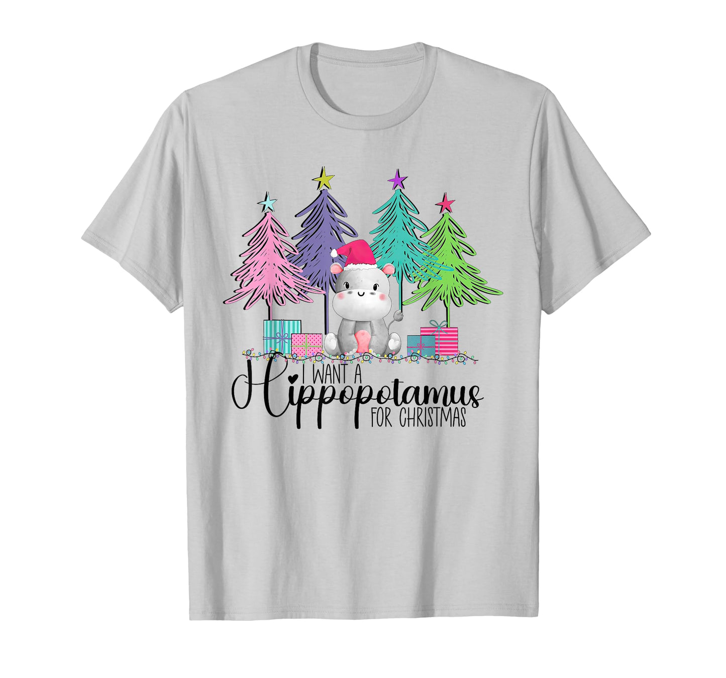 I Want A Hippopotamus for Christmas Xmas Hippo for Kid Women T-Shirt