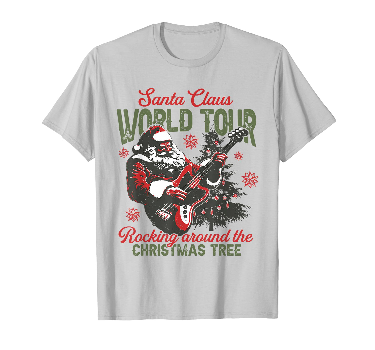 Santa Claus World Tour Rocking Around The Christmas Tree T-Shirt
