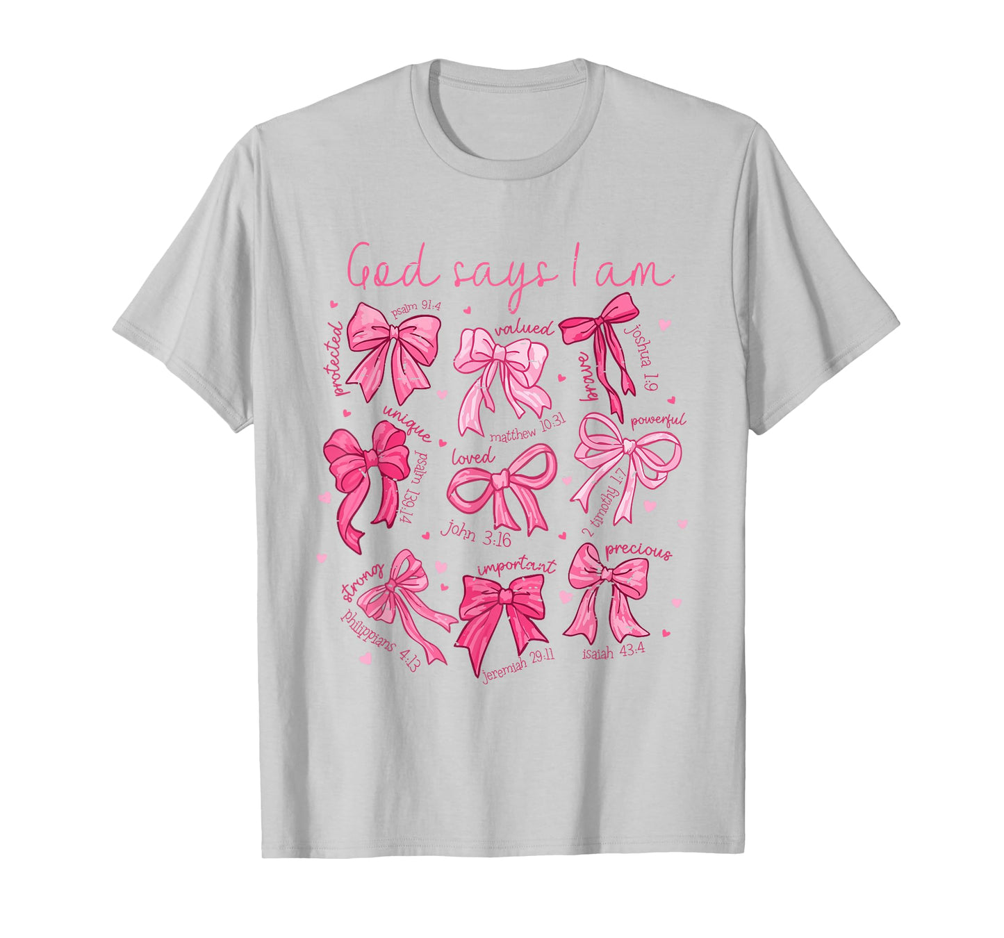 Retro Coquette Bow God Says I Am Christian Valentine Jesus T-Shirt