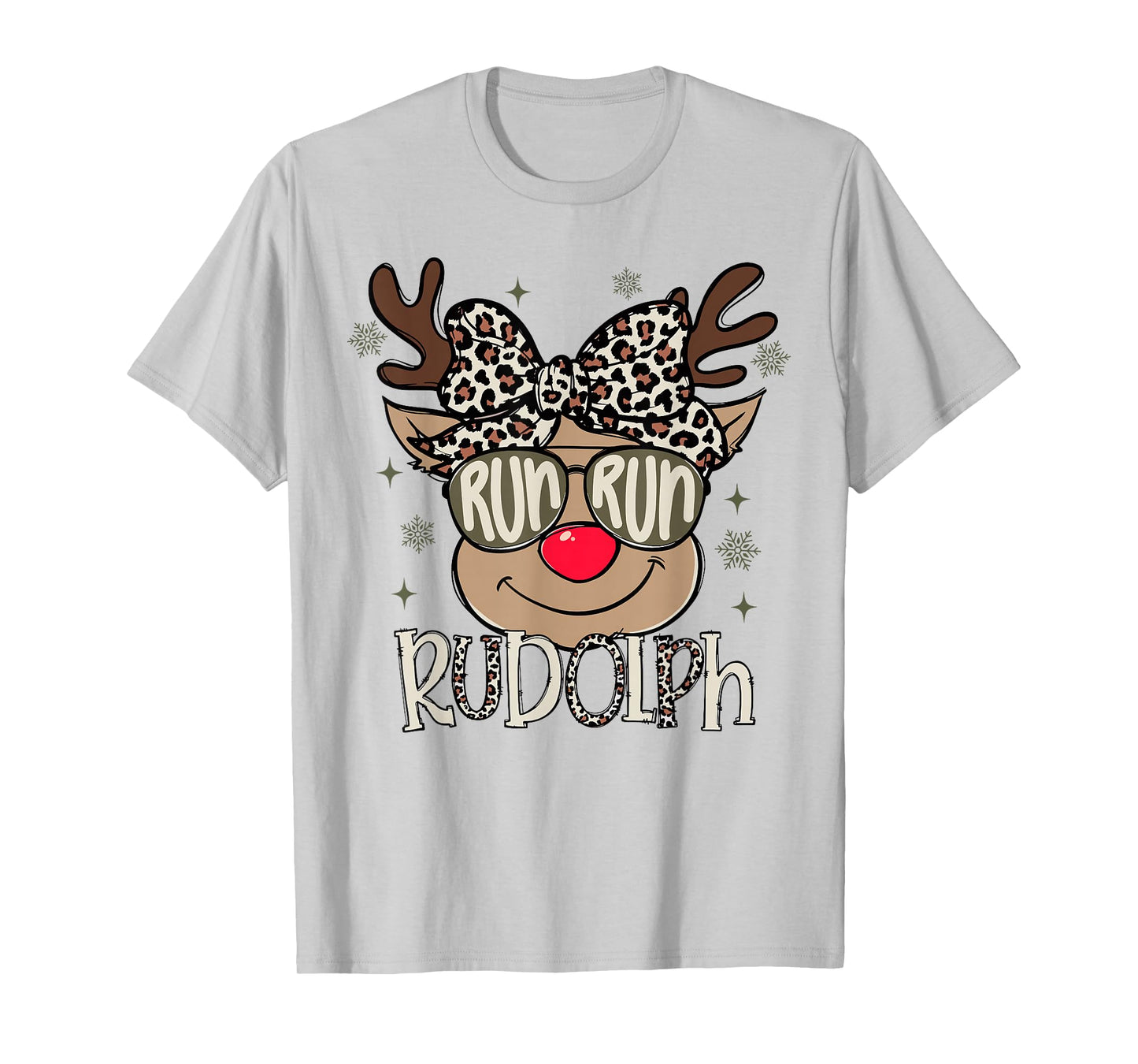 Run Rudolph Santa's Reindeer Christmas Camo Girls Toddlers T-Shirt
