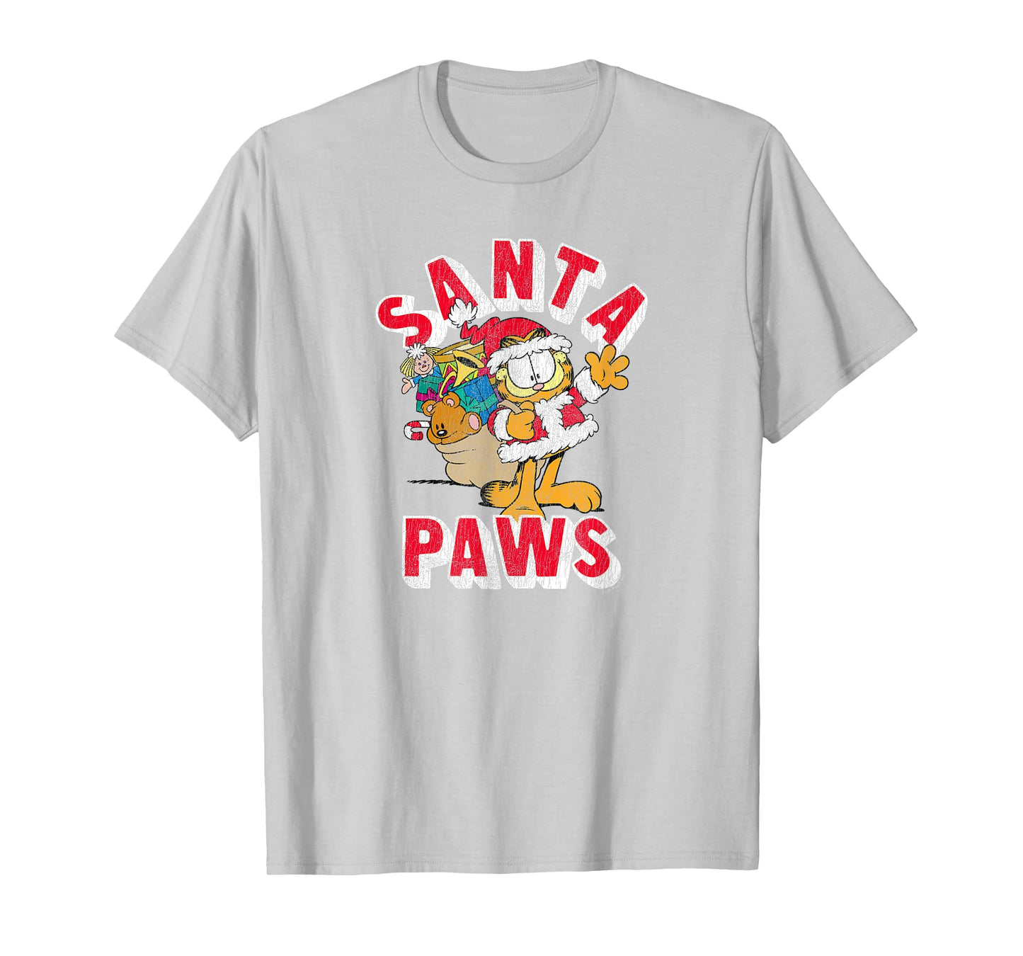 Garfield Santa Paws Cute Christmas Delivery Cartoon Cat T-Shirt