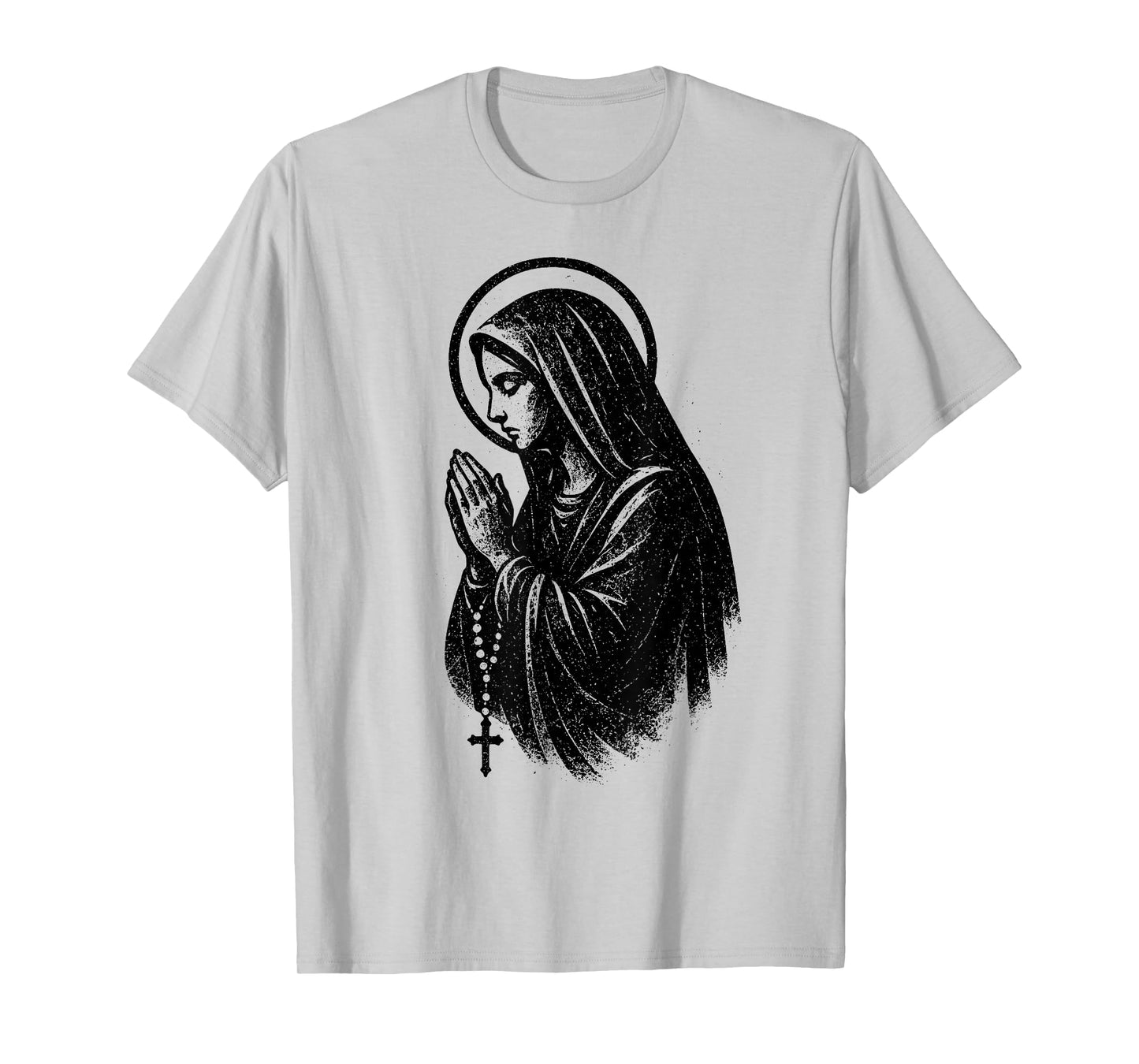 Praying Virgin Mary - Vintage Graphic Christian Faith T-Shirt