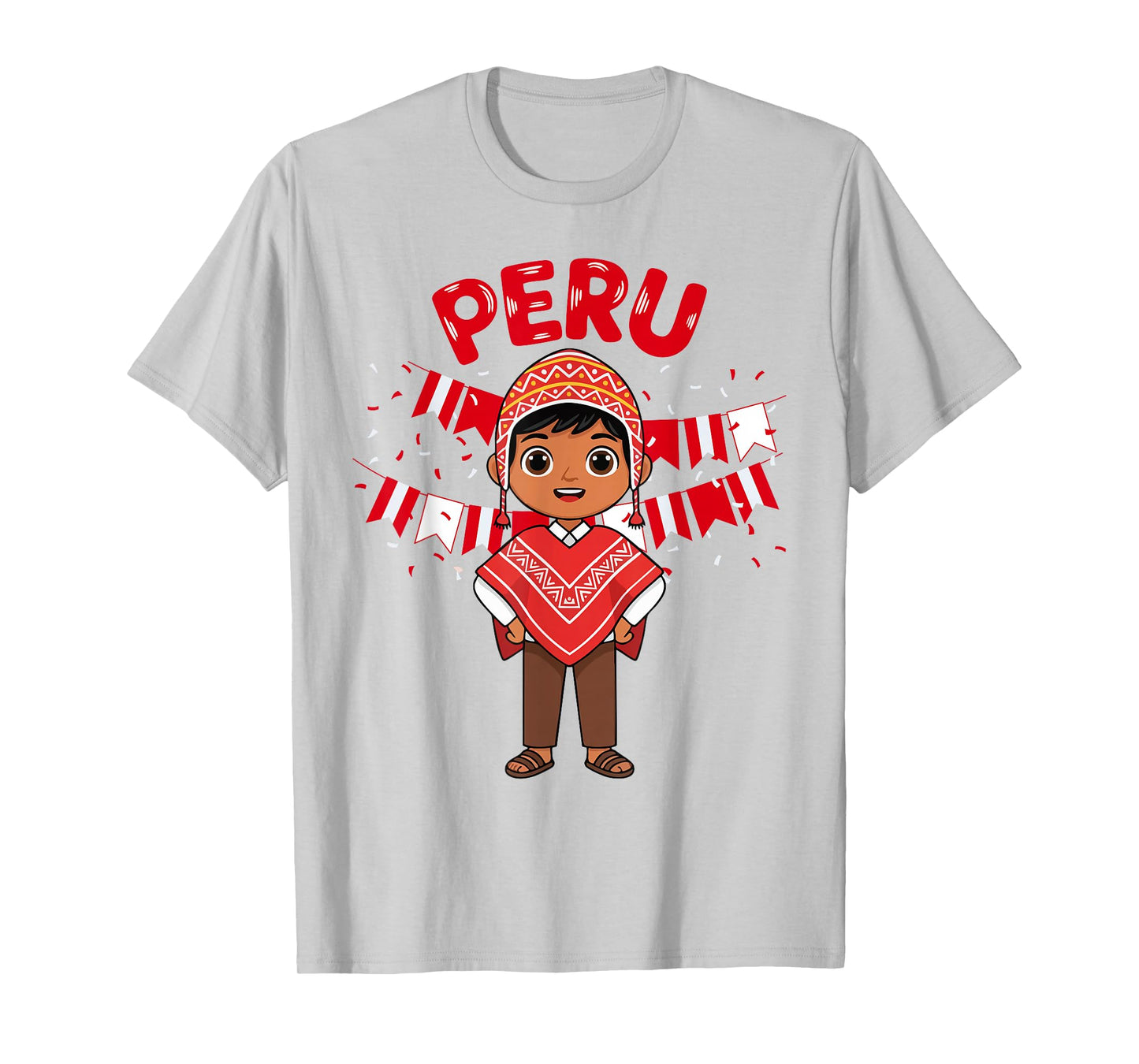 Peru Peruvian Boy Traditional Outfit Wear Flag Heritage T-Shirt