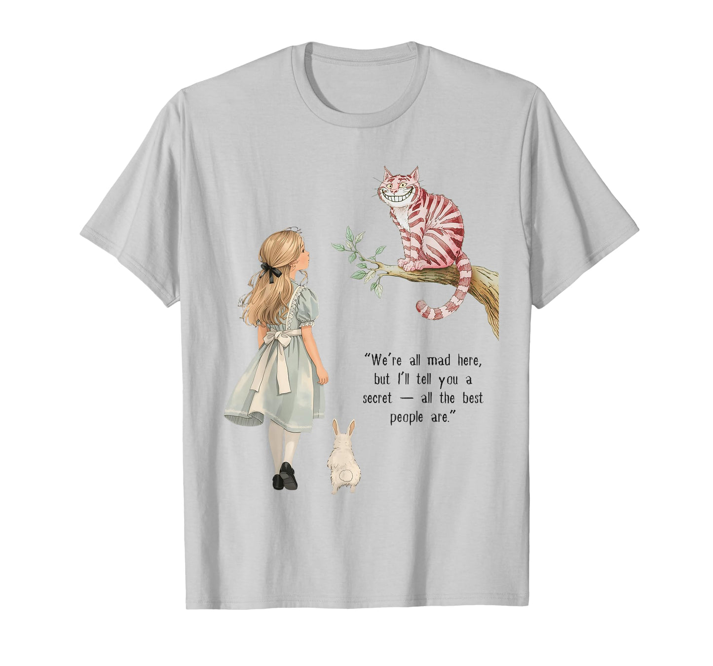 Alice Adventures Wonderland Retro Childrens Vintage Book Day T-Shirt