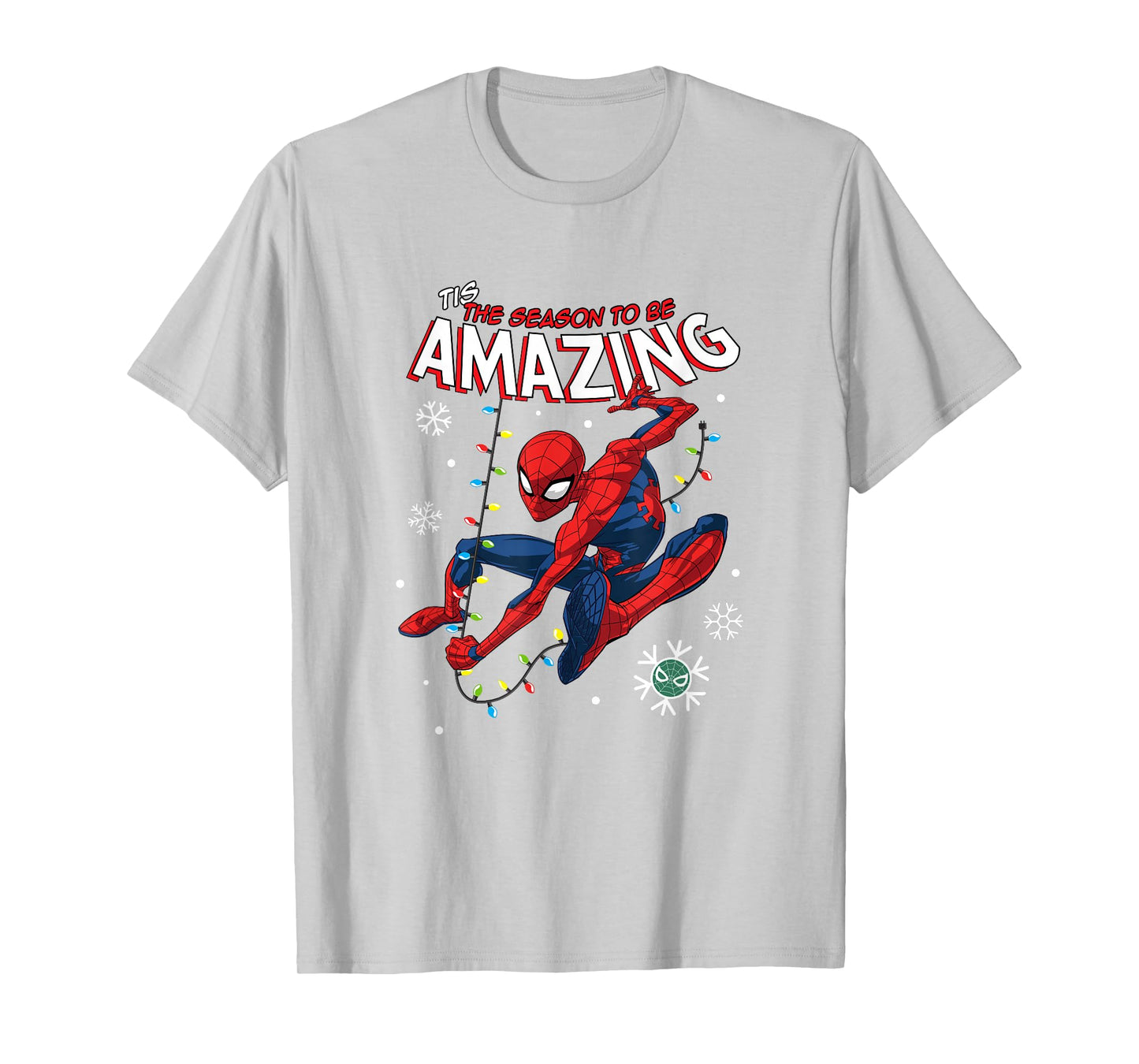Marvel Comics Spider-Man Christmas Lights Web Crawler T-Shirt