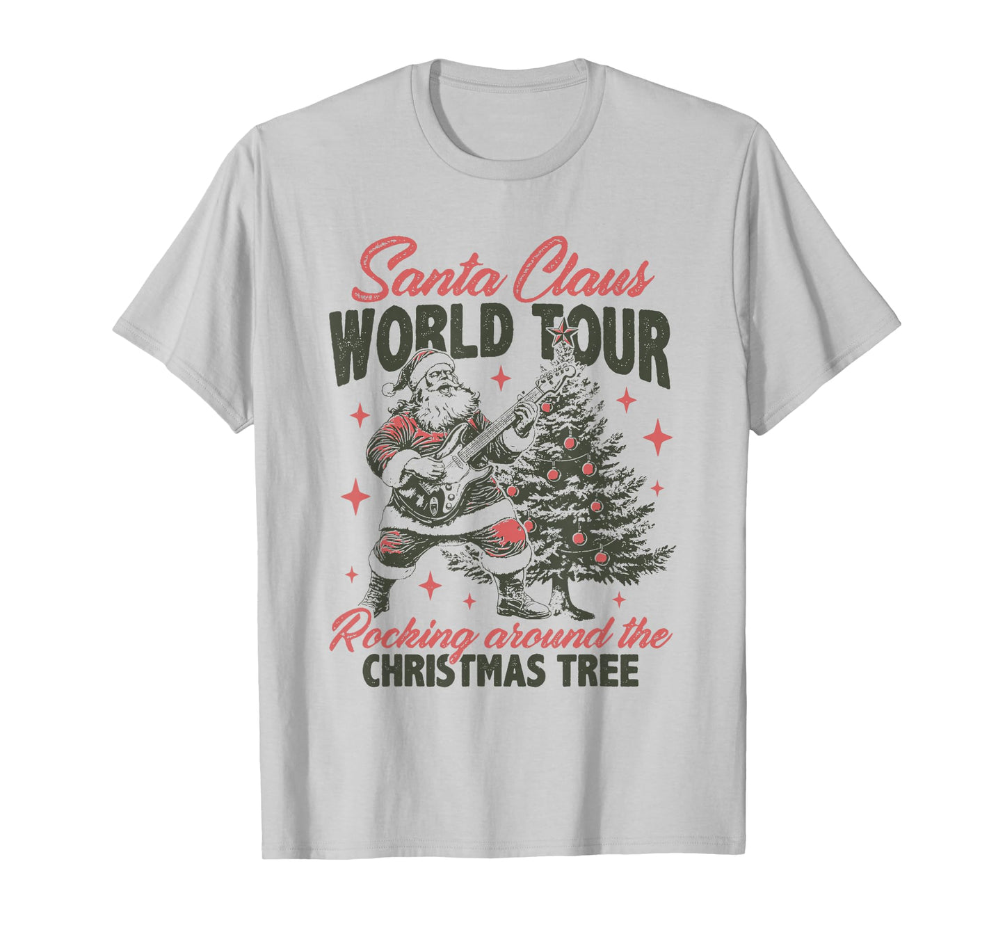 Santa Claus World Tour Rocking Around The Christmas Tree T-Shirt