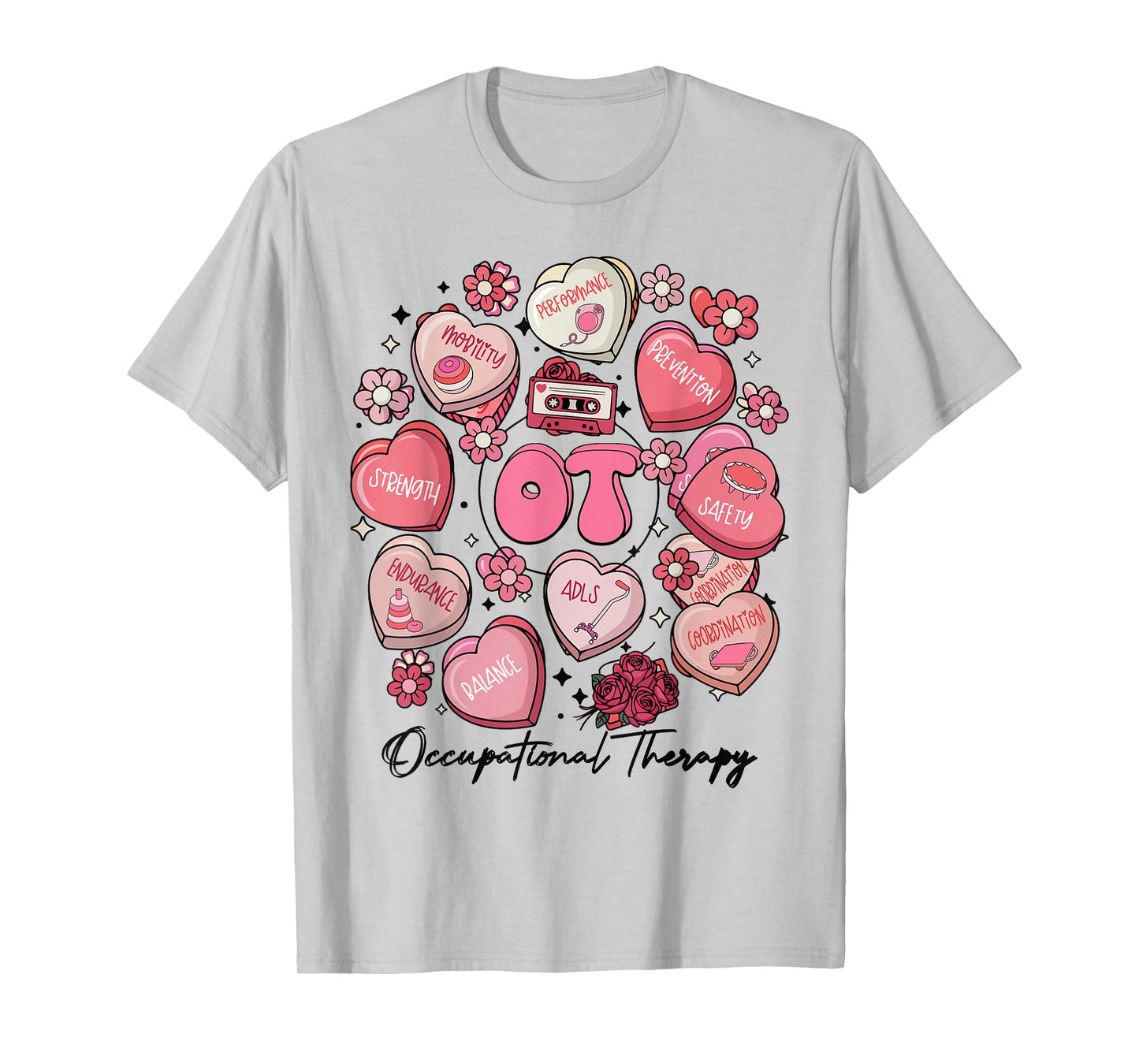 Cute Occupational Therapy Valentines OT Therapist Hearts T-Shirt