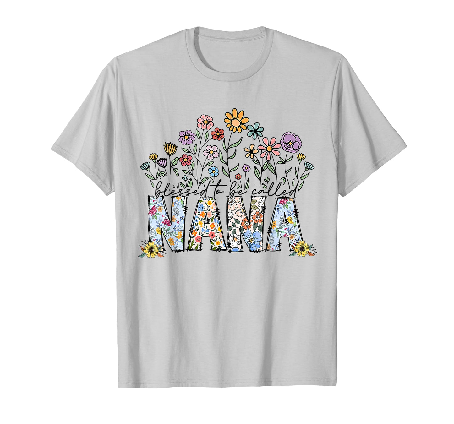 Blessed to Be Called Nana Floral Women Girls Mothers Day T-Shirt