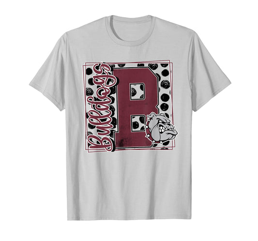 Bulldogs School Spirit Mascot Maroon Bulldog Game Day T-Shirt