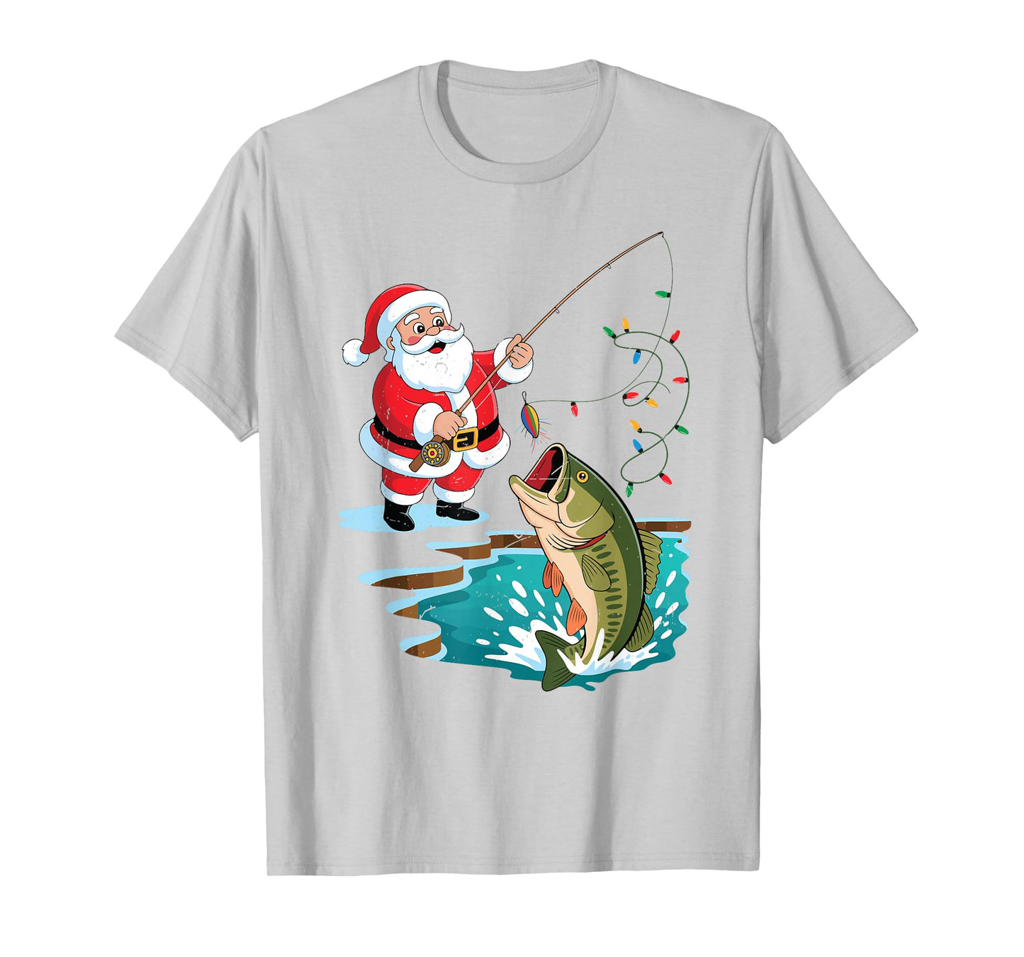 Santa Fishing Lure Bass Fish Christmas Pajamas Boy Toddler T-Shirt