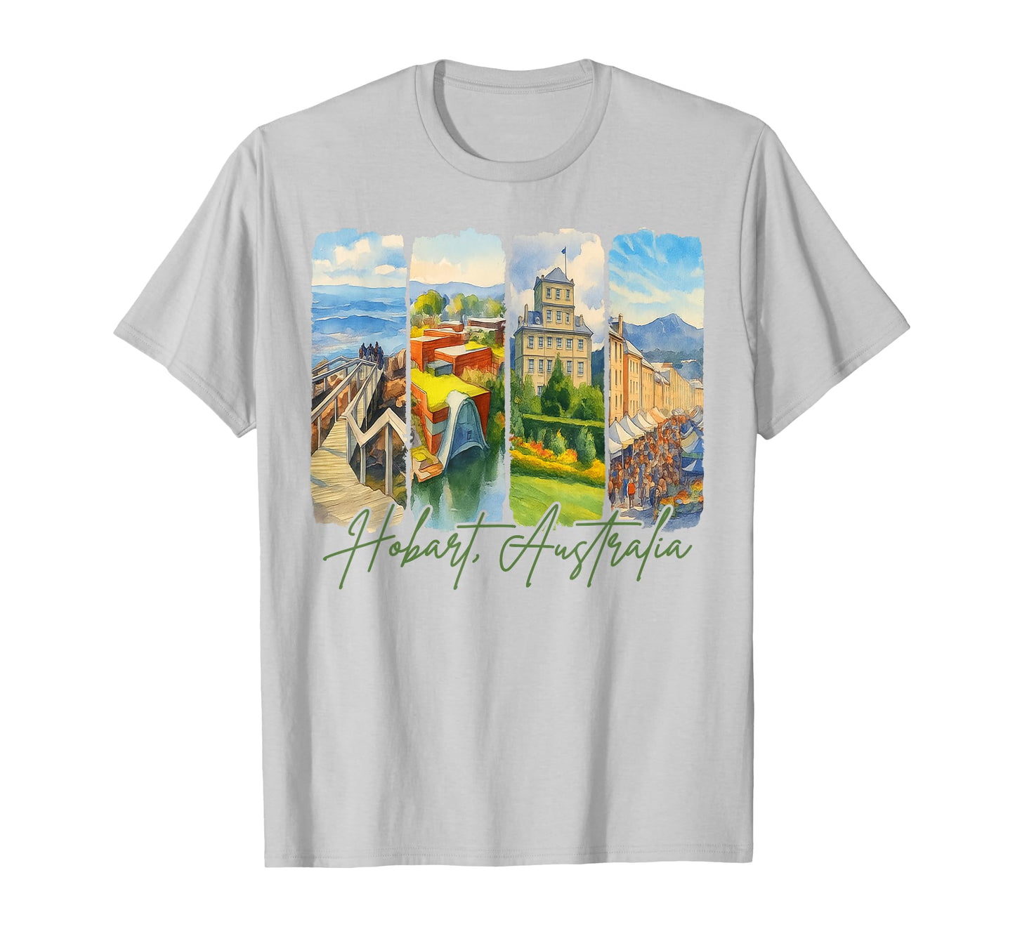Hobart Australia Traveling Trip Brushstroke Souvenir Vacay T-Shirt
