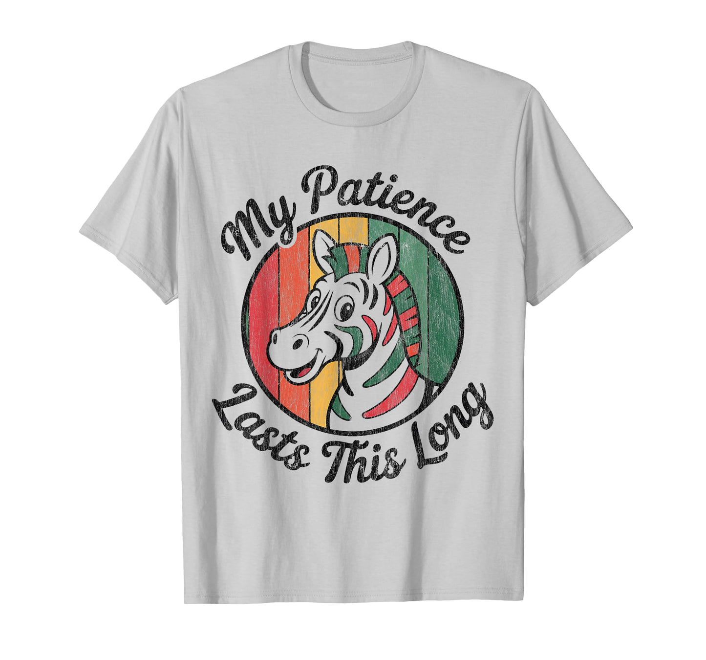 My Patience Lasts This Long Vibrant Retro Zebra Animal Lover T-Shirt