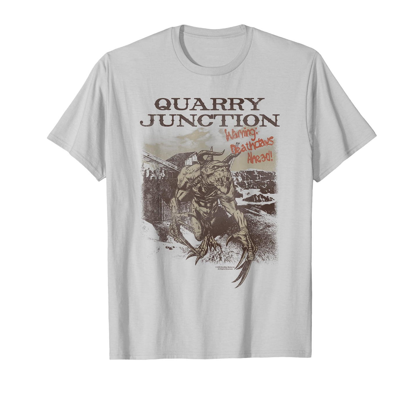 Fallout Quarry Junction Warning Deathclaws Ahead Video Game T-Shirt