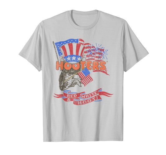 Hooters Red White and Hoot USA 4th of July American Flag T-Shirt
