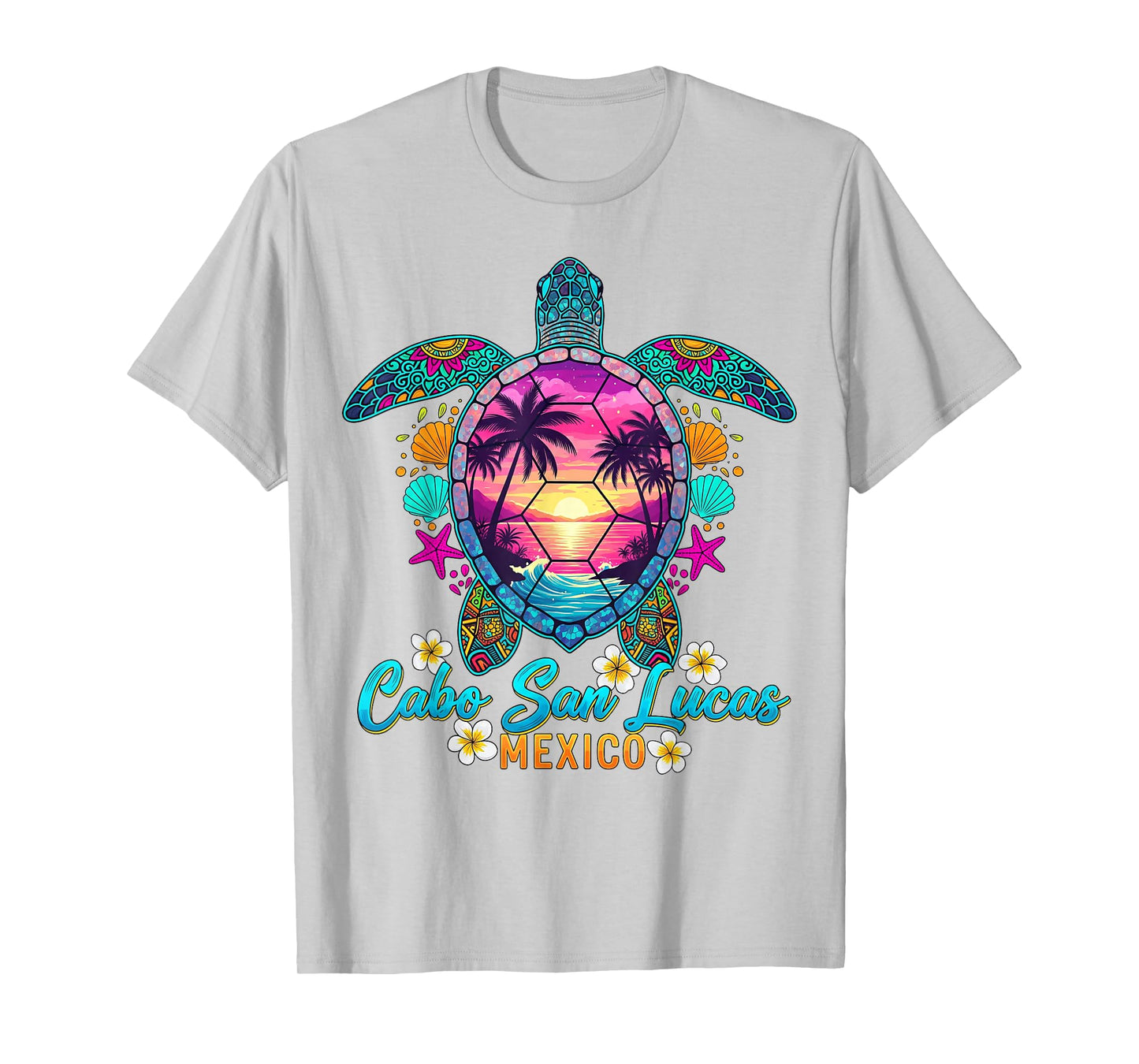 Cabo San Lucas Mexico Sea Turtle Sunset Tropical Beach T-Shirt