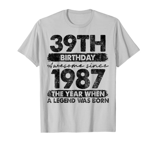 39 Year Old Gifts Vintage 1987 Limited Edition 39th Birthday T-Shirt