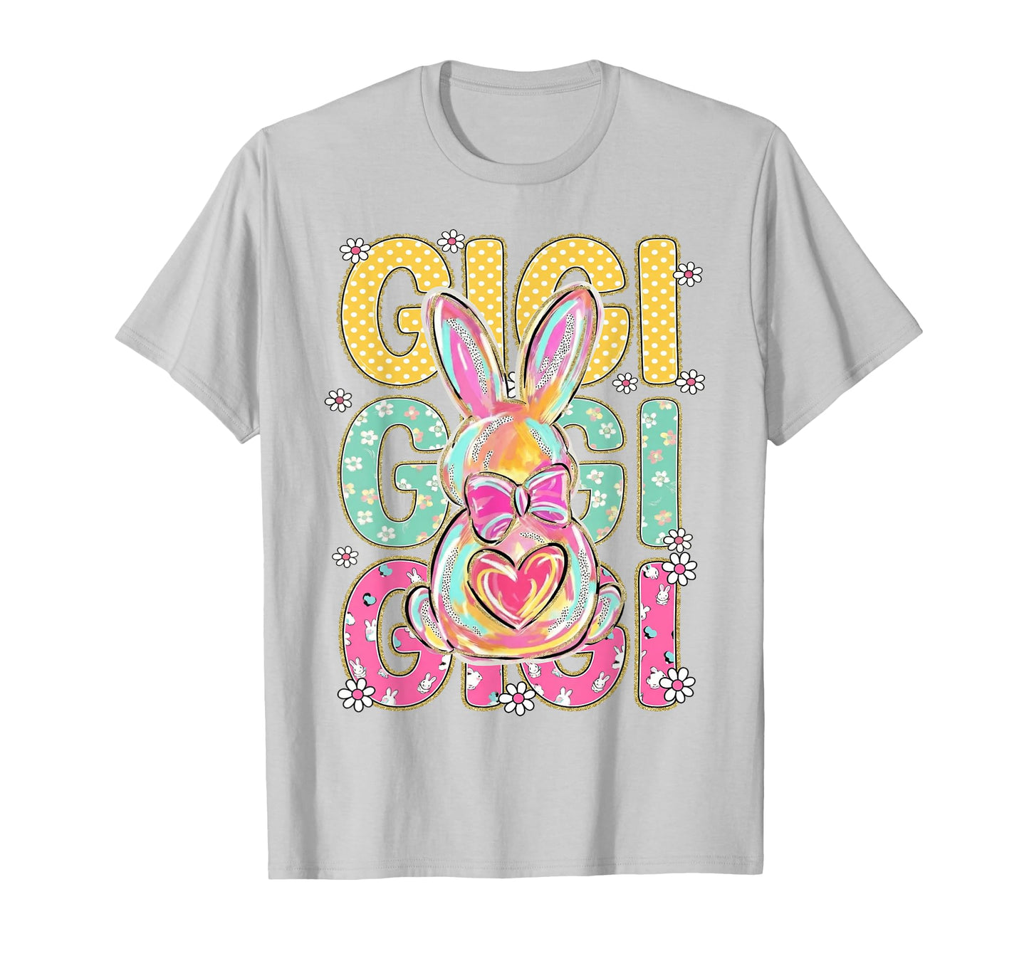 Gigi Easter Coquette Bow Floral Bunny Brushstroke Mother Day T-Shirt