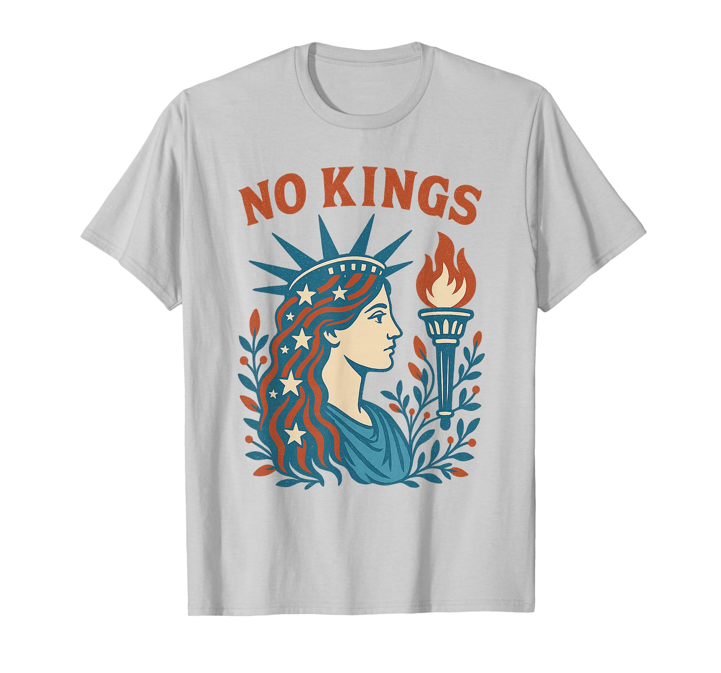 No Kings Retro Patriotic Woman Liberty Political T-Shirt
