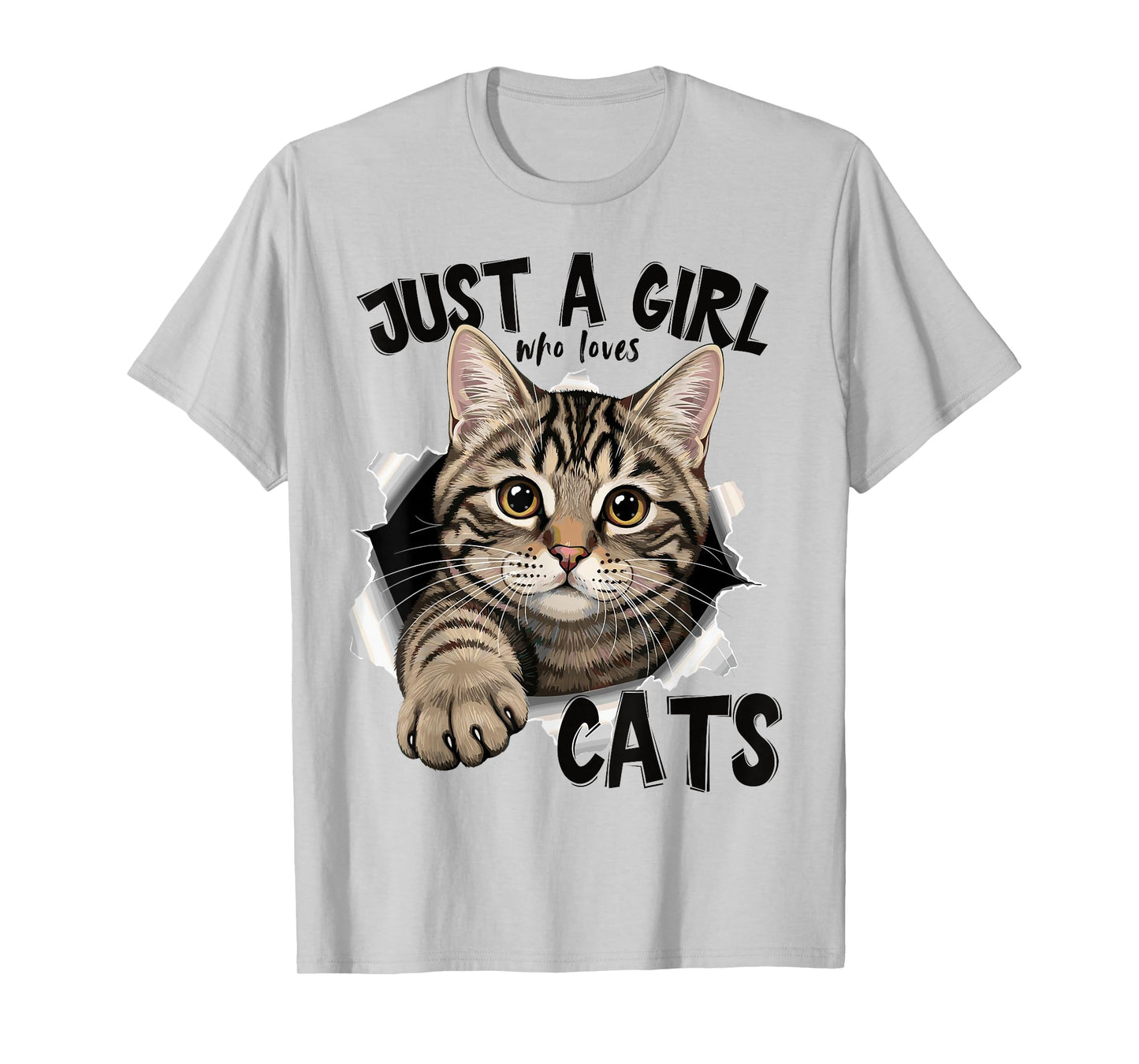Just a Girl who Loves Cats Women who Rescue Cats and Kittens T-Shirt