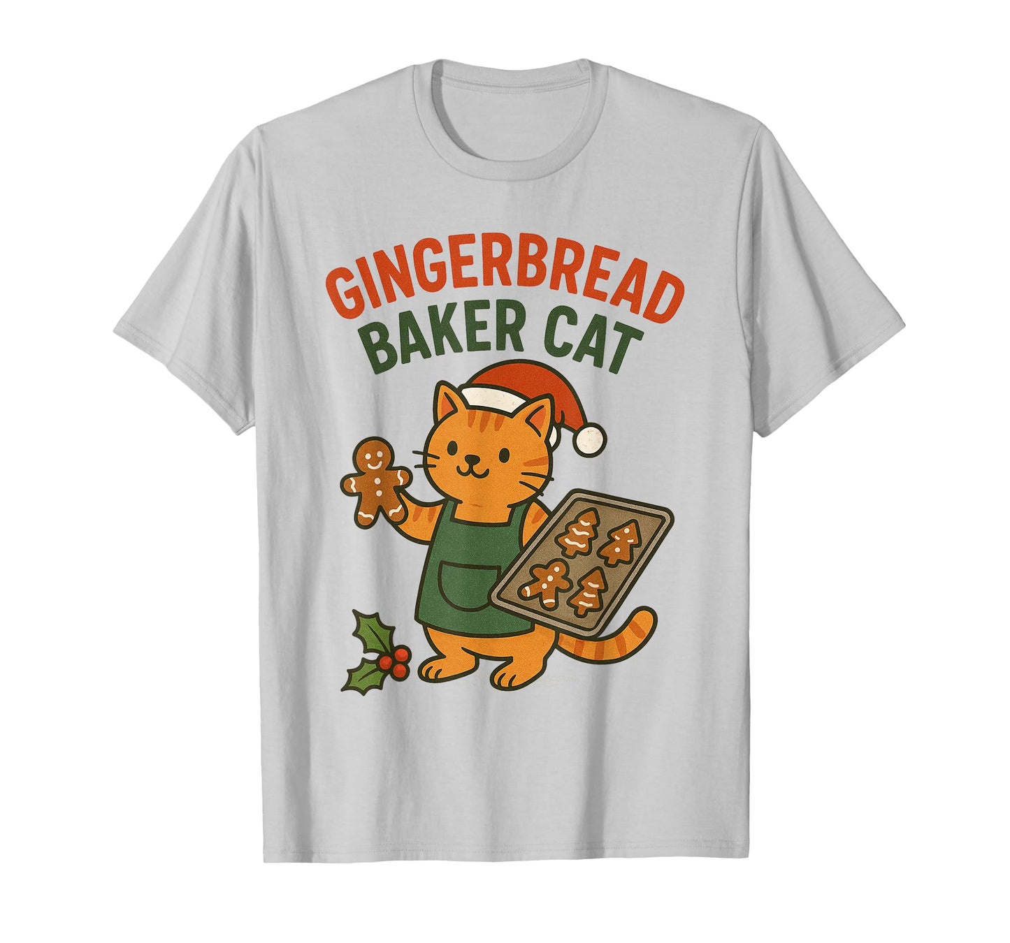 Gingerbread Baker Cat Christmas Cookie Lover T-Shirt