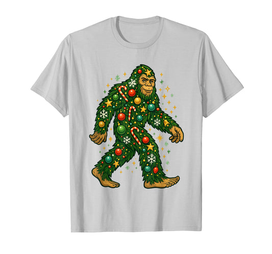 Bigfoot Christmas Tree Sasquatch Holiday Ornament for Men T-Shirt