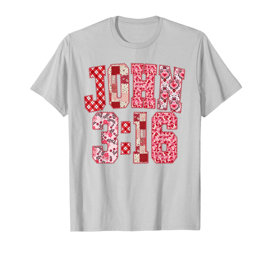 John 3 16 Preppy Valentine Love Christian Bible Verses Jesus T-Shirt