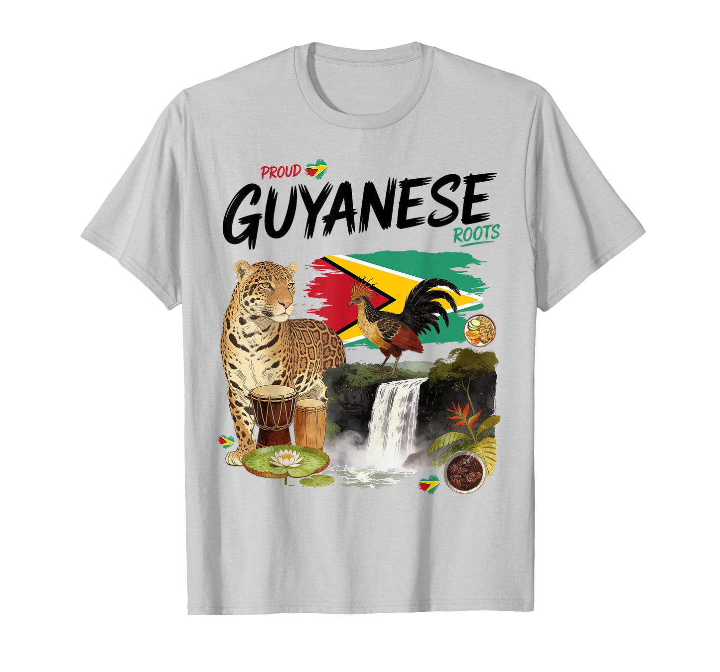 Guyanese Roots Outfit Idea for Women & Guyana Flag T-Shirt