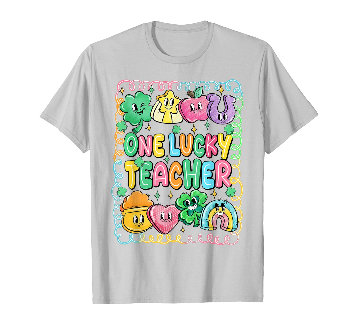 Preppy One Lucky Teacher Lucky Charm St Patricks Day T-Shirt