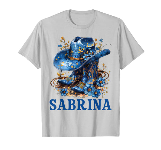 Girl Retro Sabrina First Name Personalized Groovy 80's T-Shirt