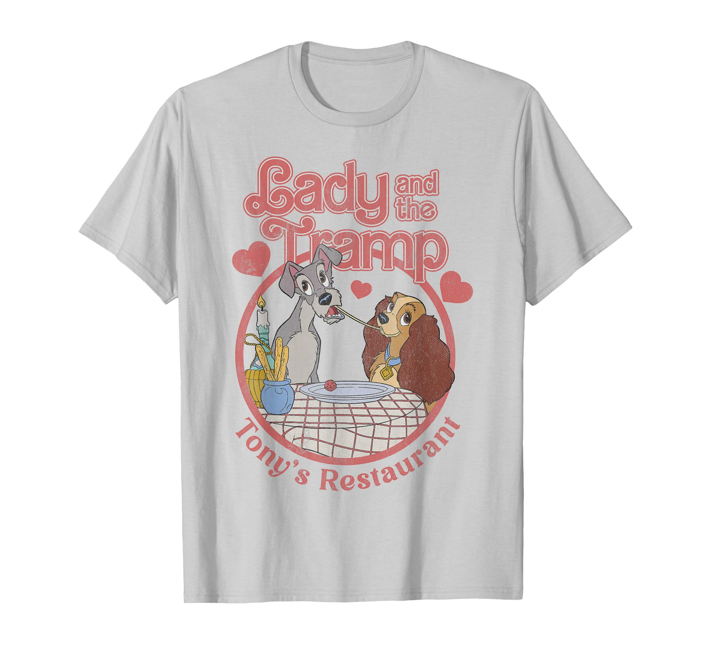 Disney Lady and The Tramp Valentine's Day Tony's Restaurant T-Shirt