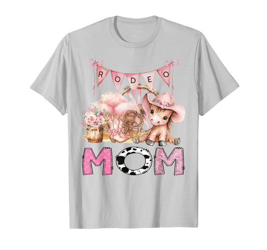 Rodeo Mom Pink Cowgirl Coquette 1St Birthday Girl T-Shirt