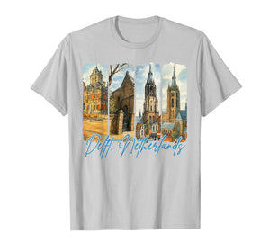 Delft Netherlands Traveling Trip Brushstroke Souvenir Vacay T-Shirt