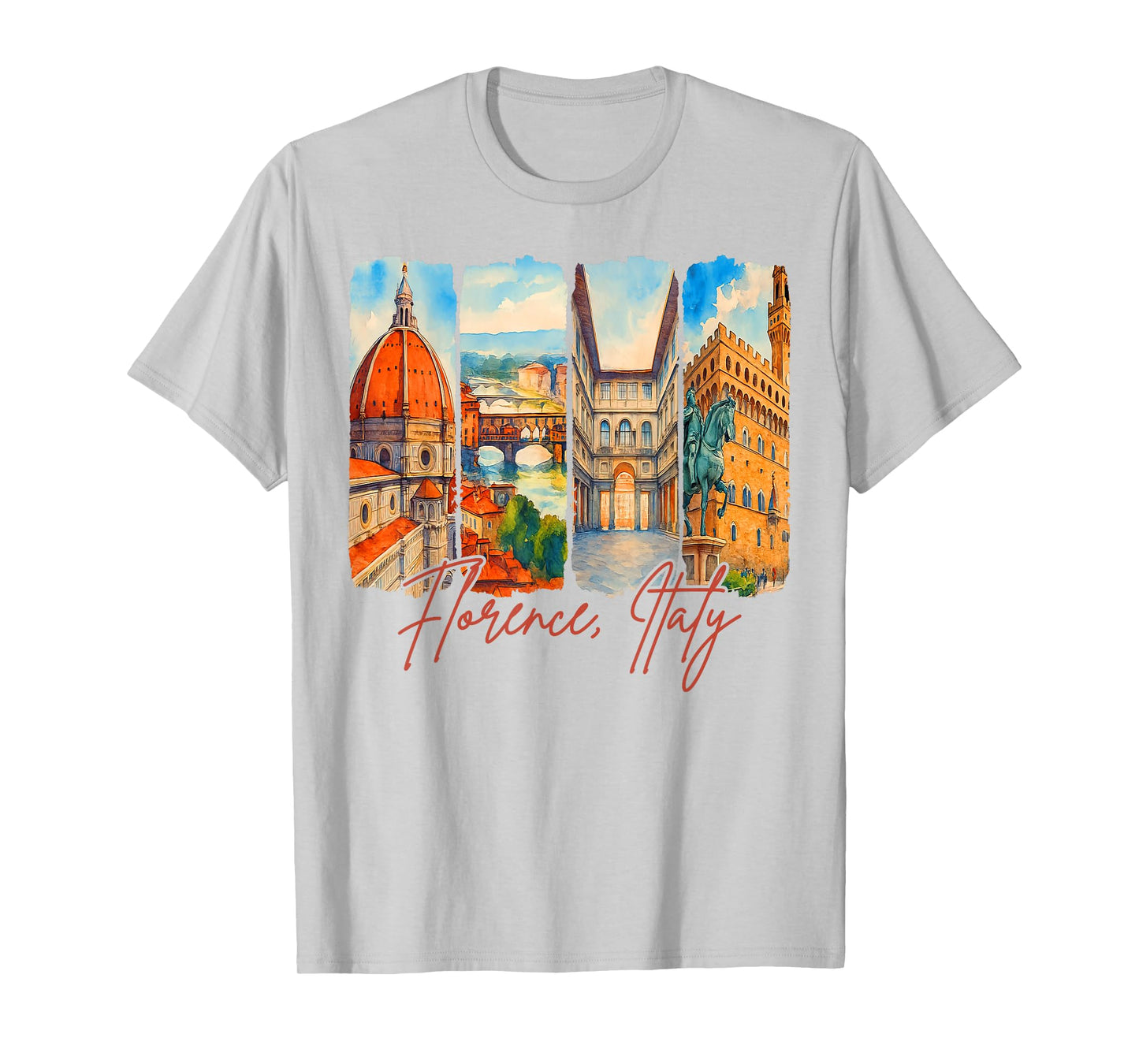 Florence Italy Traveling Trip Brushstroke Souvenir Vacation T-Shirt