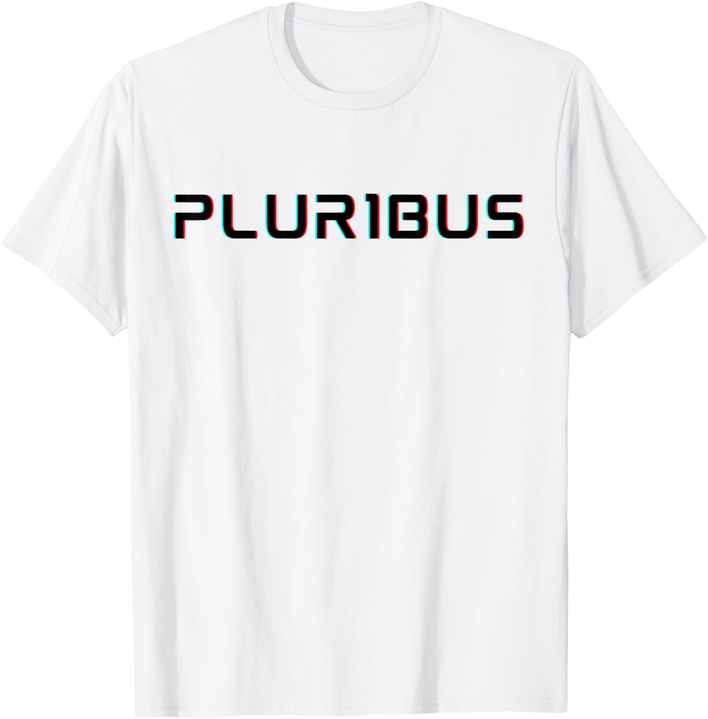 E Pluribus Unum Glitch Text Anaglyph Cyberpunk & Vaporwave T-Shirt - T-Shirt | White